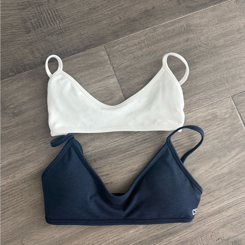Basic CSB  Bralette Set - White & Navy Women's Tops